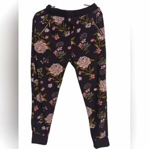WOMEN'S INDERO BLACK FLORAL JOGGERS SIZE L/XL